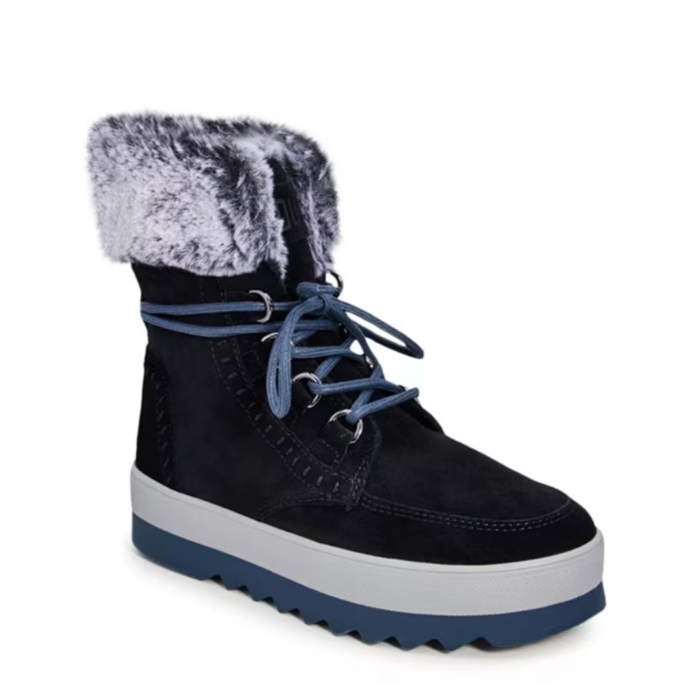 Cougar Vanetta Winter Women's Black and Blue Fur-Lined Boots size 9
